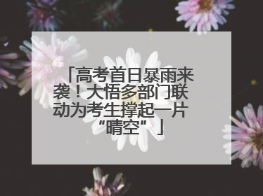 高考首日暴雨来袭！大悟多部门联动为考生撑起一片“晴空”