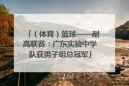 （体育）篮球——耐高联赛：广东实验中学队获男子组总冠军