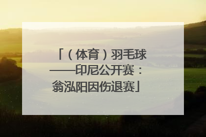 （体育）羽毛球——印尼公开赛：翁泓阳因伤退赛