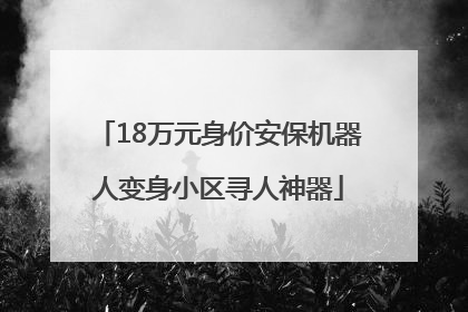 18万元身价安保机器人变身小区寻人神器