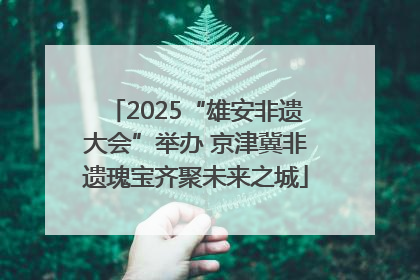 2025“雄安非遗大会”举办 京津冀非遗瑰宝齐聚未来之城