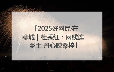 2025好网民·在聊城｜杜秀红：网线连乡土 丹心映桑梓