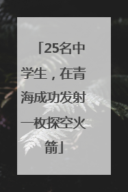 25名中学生，在青海成功发射一枚探空火箭