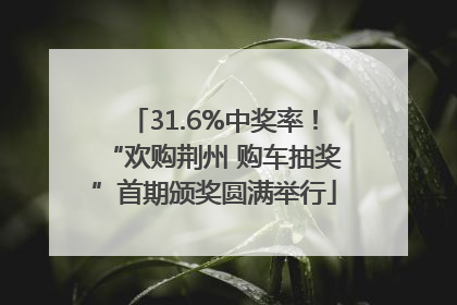 31.6%中奖率！“欢购荆州 购车抽奖”首期颁奖圆满举行