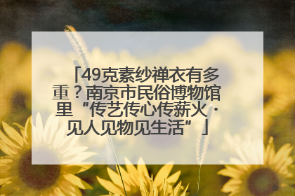 49克素纱禅衣有多重？南京市民俗博物馆里“传艺传心传薪火・见人见物见生活”
