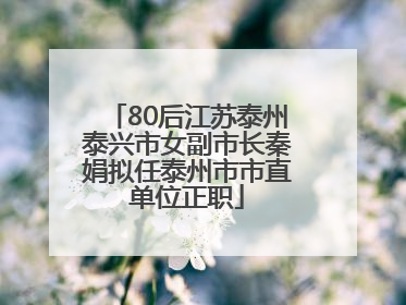 80后江苏泰州泰兴市女副市长秦娟拟任泰州市市直单位正职